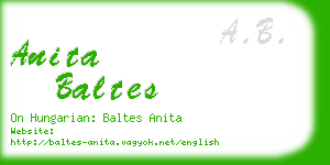 anita baltes business card